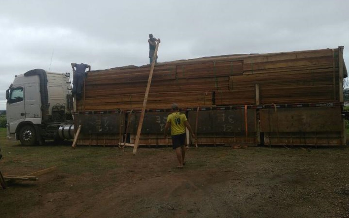 Caminhão carregado com madeira irregular é apreendido em ... - Globo.com