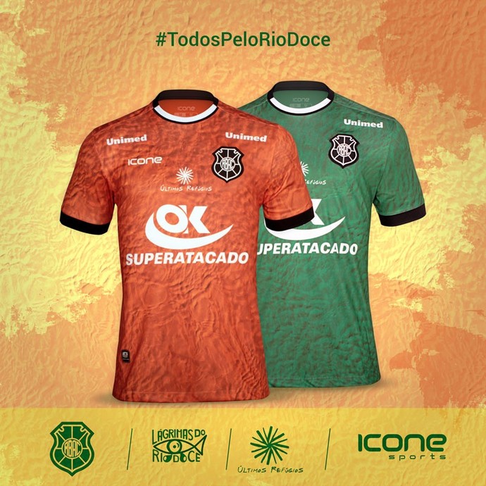 Novas camisas do Rio Branco-ES (Foto: Divulgação/Icone Sports)