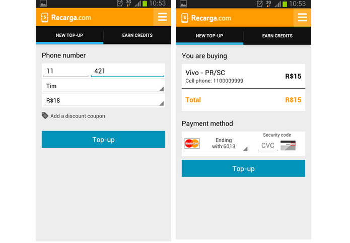 Recarga.com é um app que permite realizar recargas em celulares com planos pré-pagos (Foto: Divulgação)