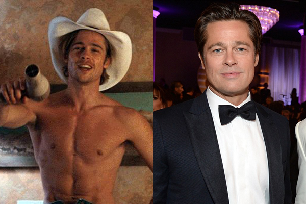 Brad Pitt em 1991 e atualmente (Foto: Divulgação)