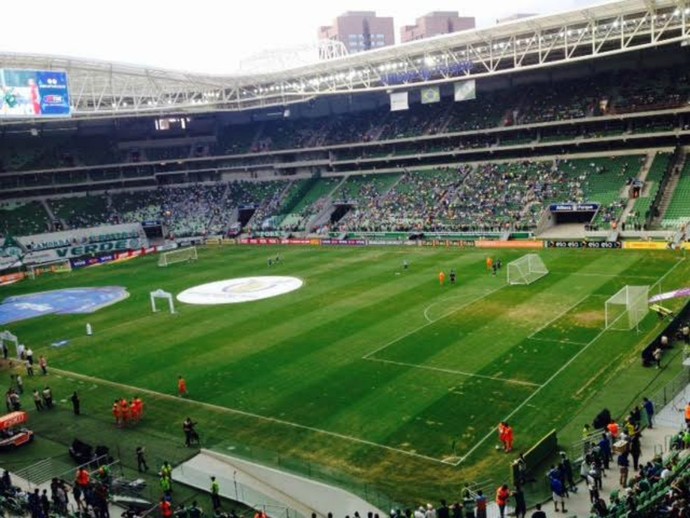 Roger Flores critica o gramado da Arena Palmeiras: 