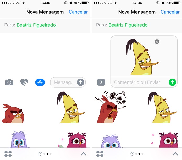 O iMessage ganhou sua própria loja de stickers (Foto: Reprodução)
