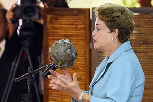 Dilma Rousseff, abertura dos Jogos Mundiais dos Povos Indígenas (Foto: Evaristo Sá / AFP)