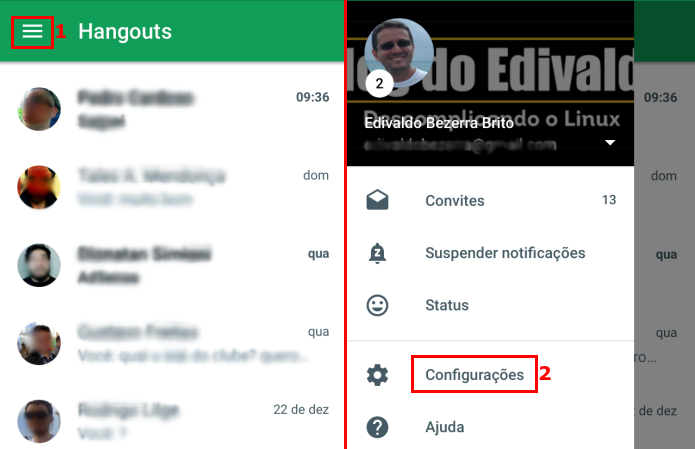 Acessando as configurações do Hangouts no iOS (Foto: Reprodução/Edivaldo Brito) (Foto: Acessando as configurações do Hangouts no iOS (Foto: Reprodução/Edivaldo Brito)) Acessando as configurações do Hangouts no iOS (Foto: Reprodução/Edivaldo Brito) (Foto: Acessando as configurações do Hangouts no iOS (Foto: Reprodução/Edivaldo Brito))