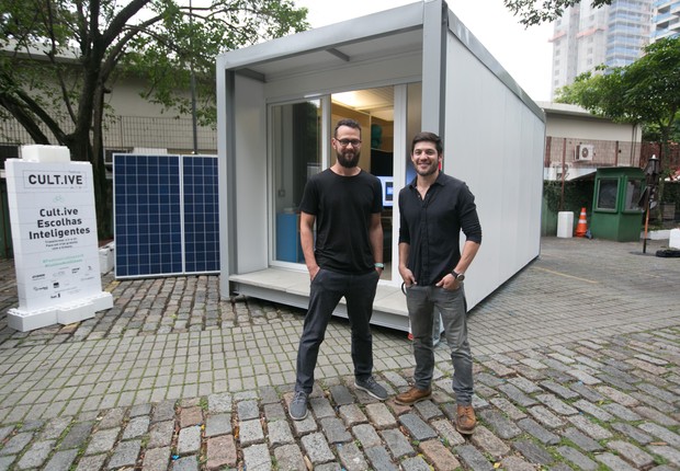 A startup Mora, fundada por Arthur Norgren e Kyle Paul Moran, oferece apartamentos modulares pré-fabricados com pouco uso de água e produção de resíduos (Foto: Eduardo lopes)