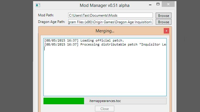 Clique em Merge para instalar os mods no jogo (Foto: Reprodução/Tais Carvalho)