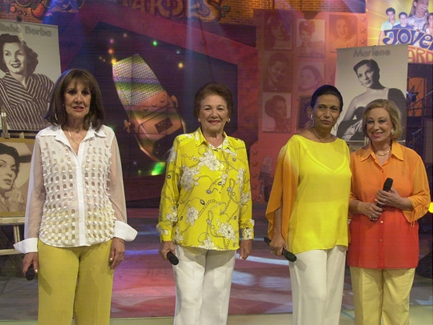 Carminha Mascarenhas, Violeta Cavalcanti, Ellen de Lima e Carmélia Alves, as cantoras do rádio (Foto: TV Globo / João Miguel Júnior)