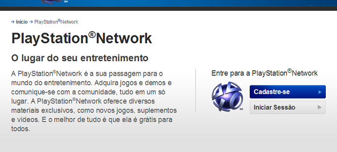 Também é possível se cadastrar na PSN usando um computador. (Foto: Reprodução/Emanuel Schimidt)