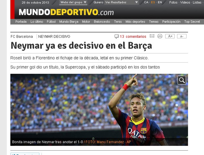 neymar barcelona mundo deportivo (Foto: Reprodução/Mundo Deportivo)