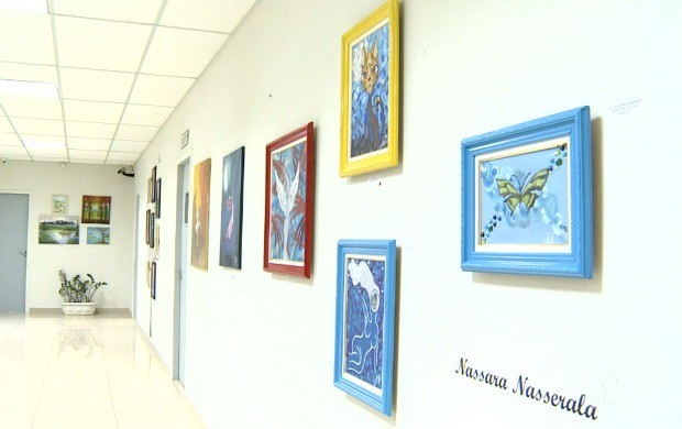 Exposição Pintando o Sete conta com 20 obras produzidas pela artista Nassara Nasserala (Foto: Acre TV)