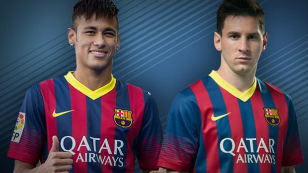 Neymar e Messi Barcelona (Foto: Site oficial do Barcelona)
