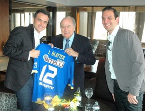 Falcão Blatter Renzo encontro São Paulo (Foto: Carlos Silva/Divulgação) Falcão Blatter Renzo encontro São Paulo (Foto: Carlos Silva/Divulgação)