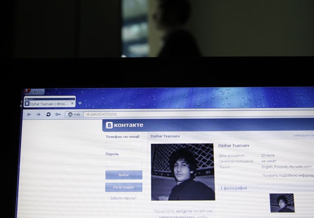 Perfil que seria de Dzhokhar A. Tsarnaev na rede social VK (Foto: Alexander Demianchuk/Reuters)