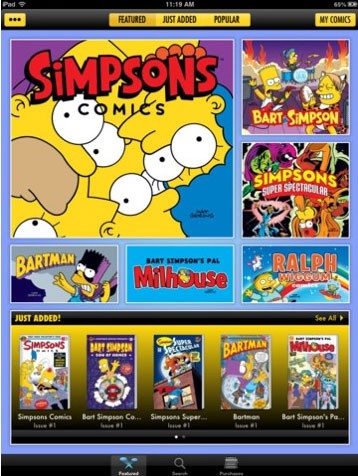 Quadrinhos dos Simpsons ganham versão digital para iPad (Foto: Divulgação)