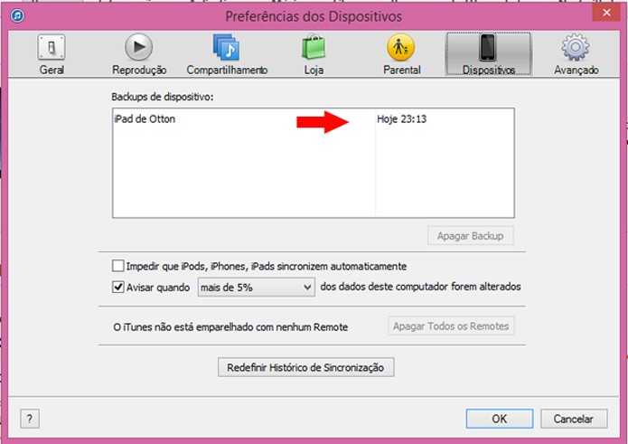 Verifique a data e hora de criação do backup (Foto: Reprodução/Otton Moura) Verifique a data e hora de criação do backup (Foto: Reprodução/Otton Moura)