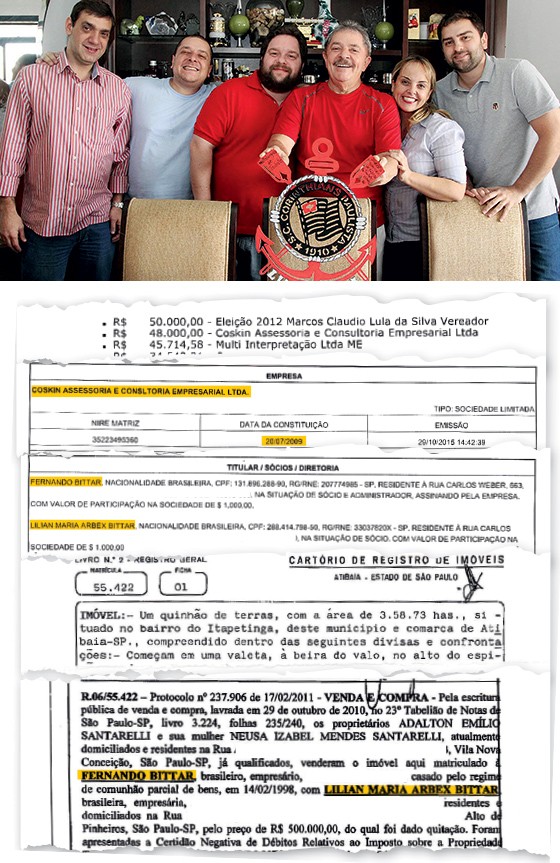 GRANDE FAMÍLIA Lula e família. Uma de suas empresas transferiu R$ 48 mil a Fernando Bittar, sócio de um dos filhos do petista e dono de um sítio abribuído ao ex-presidente (Foto:  )