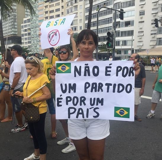 Solange Couto  em manifestação anti-Dilma (Foto: Instagram / Reprodução)