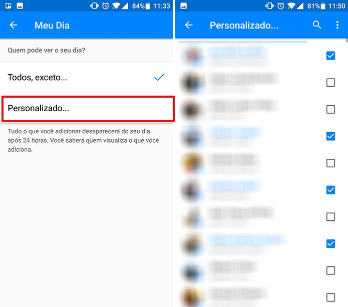 Escolha apenas os contatos que podem ver seu Messenger Day (Foto: Reprodução/Elson de Souza)