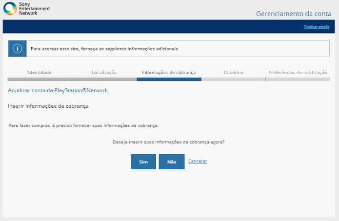 PSN: como criar seu cadastro. (Foto: Reprodução/ Emanuel Schimidt)