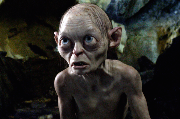 Smeagol (Andy Serkis) é outra vítima do anel em Senhor dos Anéis, por conta  disso acabou se tornando essa critatua, Gollum. Mesmo com tudo que ele faz,  a gente sente um pouco