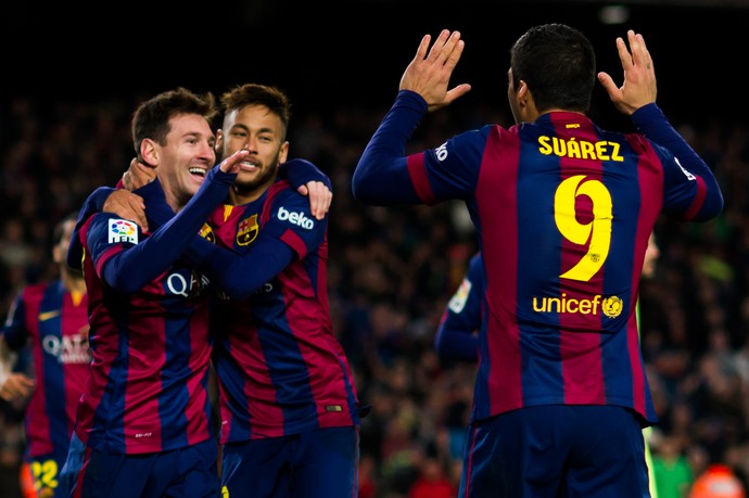 Messi Suárez Neymar Barcelona 2014 (Foto: Getty Images)