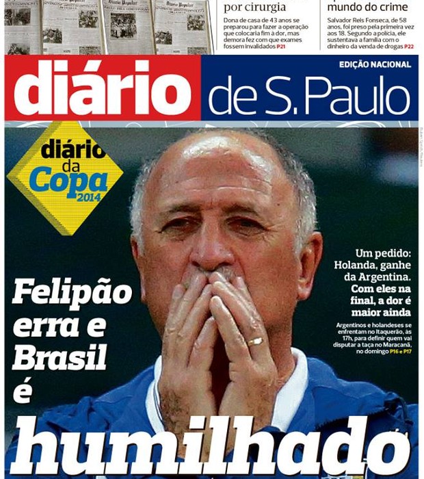 Capa Diário de São Paulo - 9 de julho (Foto: reprodução) Capa Diário de São Paulo - 9 de julho (Foto: reprodução)