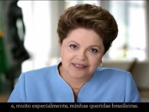 A presidente Dilma Rousseff, durante o pronunciamento em homenagem ao Dia Internacional da Mulher (Foto: Reprodução)