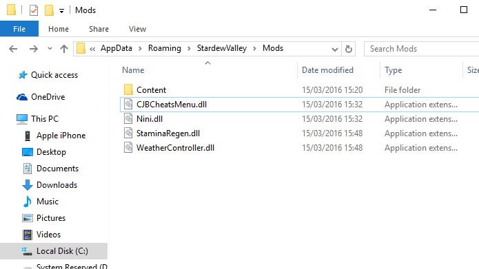 Coloque os mods SMAPI na pasta do Stardew Valley em AppData (Foto: Reprodução/Tais Carvalho)