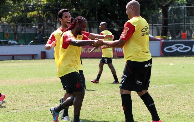 Adriano, Love, Ibson, Flamengo (Foto: Fernando Azevedo / Fla Imagem)