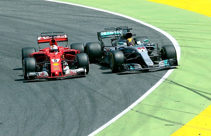 Lewis Hamilton e Sebastian Vettel no GP da Espanha