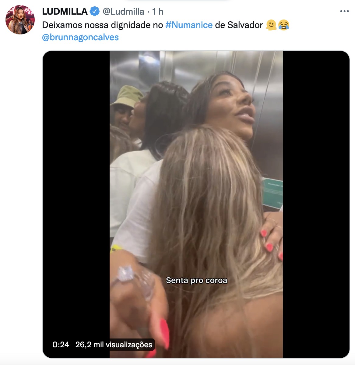 Ludmilla e Brunna Gonçalves voltando do Numanice em Salvador (Foto: Reprodução / Twitter)