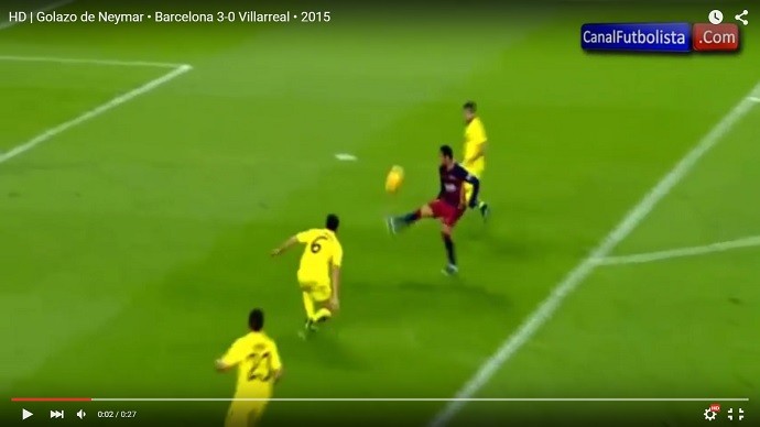 Neymar golaço Barcelona x Villarreal