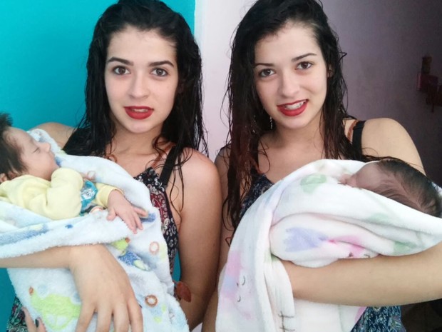 Irmãs gêmeas de Ferraz deram à luz no mesmo dia (Foto: Bianca Trajano/ arquivo pessoal)