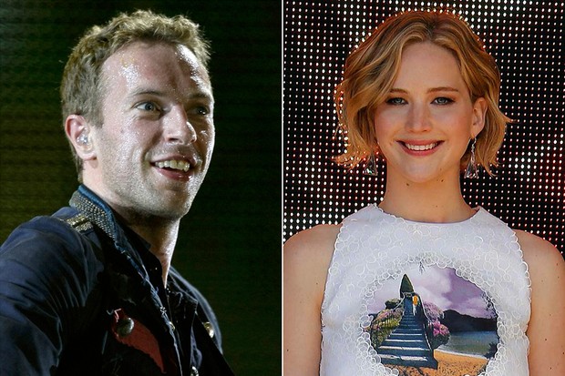Chris Martin e Jennifer Lawrence (Foto: Reuters)