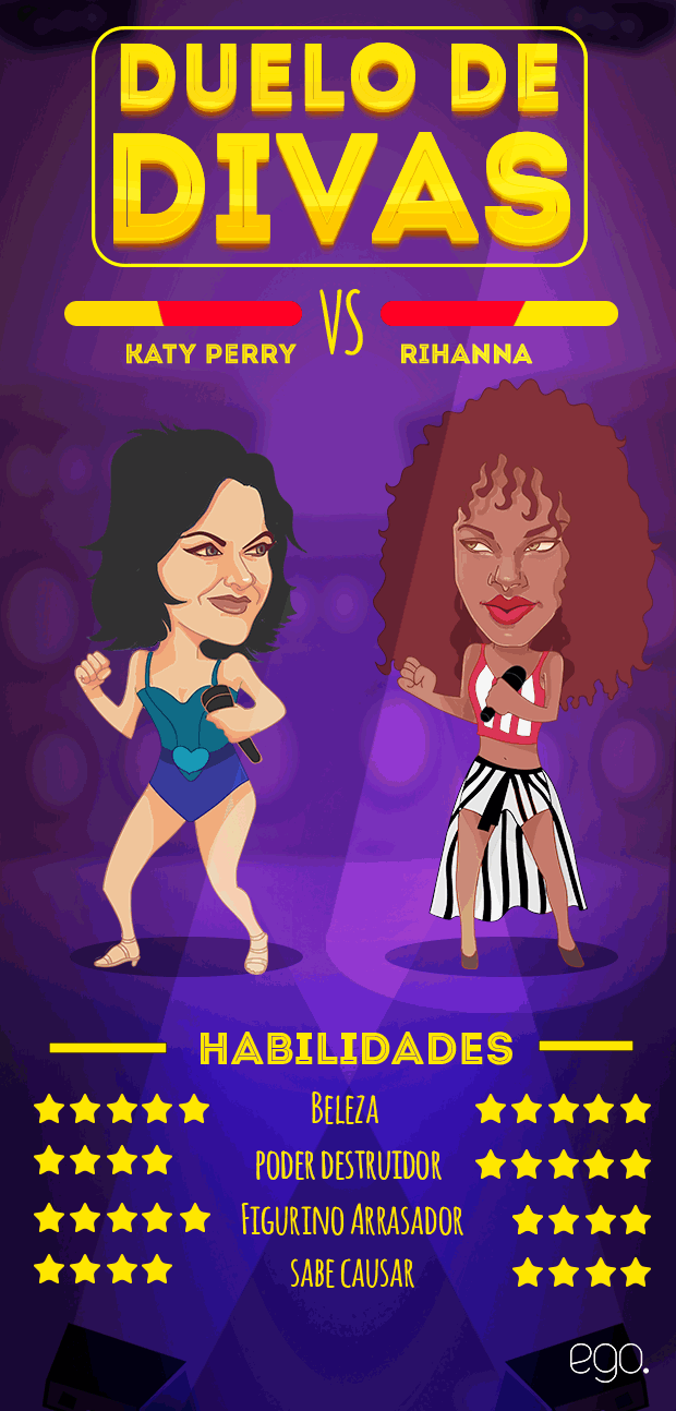 Duelo de Divas - Katy Perry e Rihanna (Foto: Ilustração: Enderson Santos / Ego )