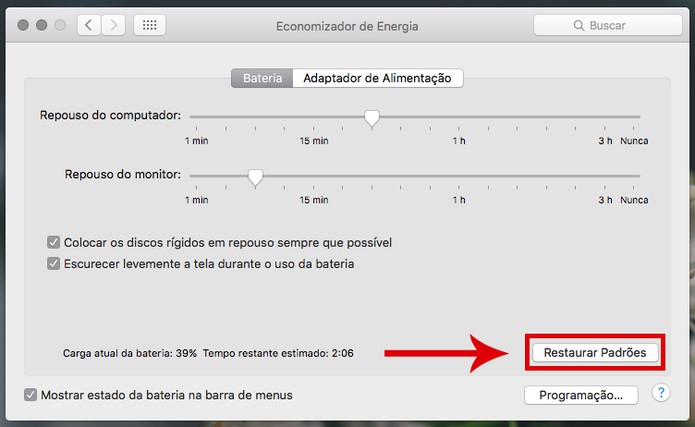 Restaurando configurações no Mac (Reprodução/Daniele Starck)