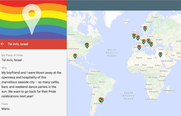 Google cria mapa colaborativo para comunidade LGBT indicar 'lugares de orgulho'. (Foto: Divulgação/Google)