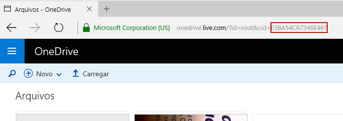 Copiando o ID único da conta OneDrive (Foto: Reprodução/Edivaldo Brito)