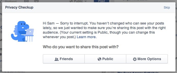 O Facebook vem apresentando um dinossauro azul com alertas sobre privacidade (Reprodução/PrivacyPro) (Foto: O Facebook vem apresentando um dinossauro azul com alertas sobre privacidade (Reprodução/PrivacyPro)) O Facebook vem apresentando um dinossauro azul com alertas sobre privacidade (Reprodução/PrivacyPro) (Foto: O Facebook vem apresentando um dinossauro azul com alertas sobre privacidade (Reprodução/PrivacyPro))