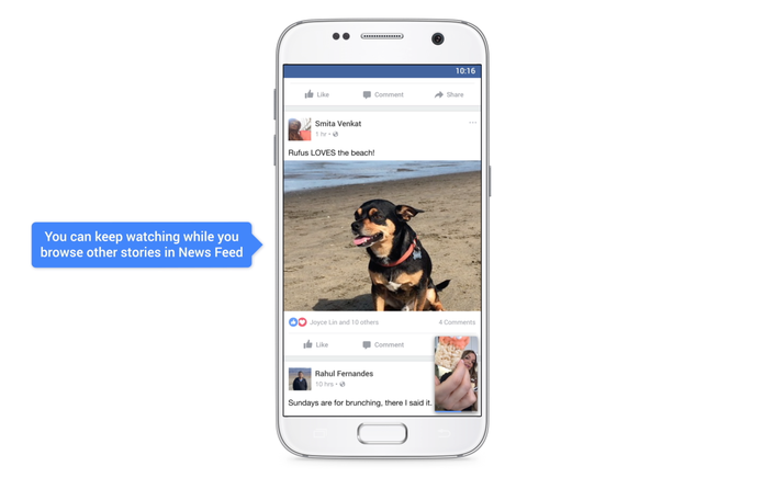 Facebook minimiza o vídeo para você pode continuar navegando na rede social (Foto: Divulgação/Facebook) Facebook minimiza o vídeo para você pode continuar navegando na rede social (Foto: Divulgação/Facebook)