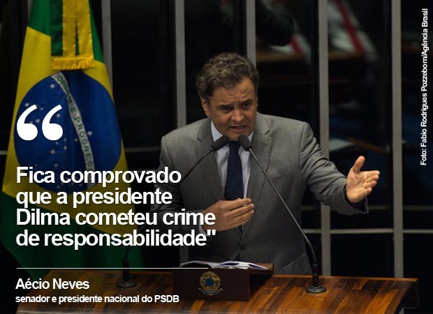 Aécio: Fica comprovado que a presidente Dilma cometeu crime de responsabilidade (Foto: G1)