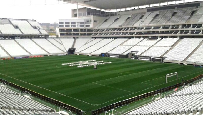 Em período de folga, gramado da Arena Corinthians passa por 