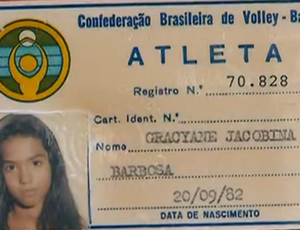 Carteirinha de atleta de Gracyanne Barbosa (Foto: Reprodução SporTV)