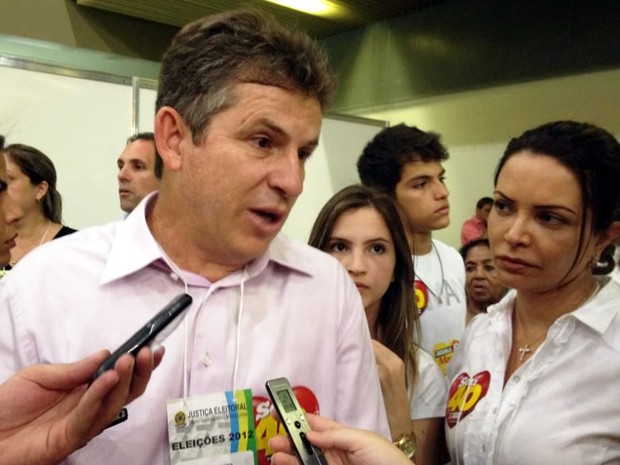 Candidato Mauro Mendes vai disputar o segundo turno em Cuiabá (Foto: Kelly Martins/G1)