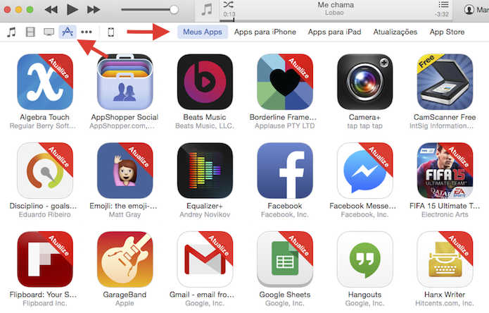 Acessando a visualização referente a aplicativos no iTunes 12 (Foto: Reprodução/Marvin Costa)