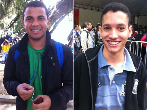 Wellington Melo, 23 anos, do Rio, e Marco Antônio Luz, 21 anos, Cuiabá, também se confessaram (Foto: Perla Rodrigues/G1)