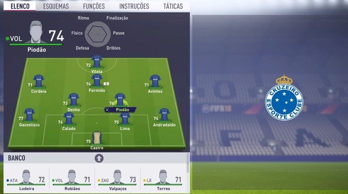 Times brasileiros contam com elencos genéricos em FIFA 18 (Foto: Reprodução / TechTudo) Times brasileiros contam com elencos genéricos em FIFA 18 (Foto: Reprodução / TechTudo)