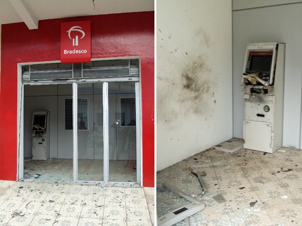 Criminosos explodiram caixa eletrônico em Marmelópolis, mas não conseguiram levar dinheiro (Foto: Rodrigo Júnior Ribeiro/VC no G1)