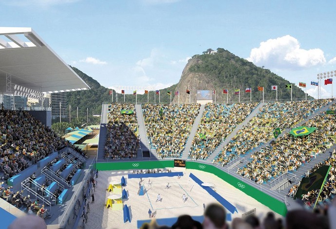 Projeto da Arena de Copacabana, casa do vôlei de praia do Rio 2016 (Foto: Divulgação)