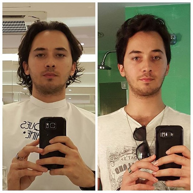 Gabriel Falcão: antes e depois (Foto: Reprodução/Instagram)